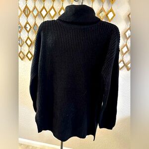 Oversized Vero Moda Black Ribbed Turtleneck Sweater